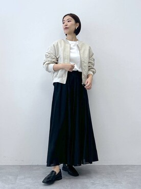 「A part by（アパートバイ）のアイテム（MA-1）」を使った、keicoさん（レディース・168cm）の冬コーディネート