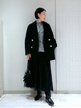 「A part by（アパートバイ）のアイテム（チェスターコート）」を使った、keicoさん（レディース・168cm）の冬コーディネート