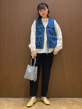 「SHIPS」｜「アイテム（バレエシューズ）」を使った、吉田さん（レディース・158cm）の冬コーディネート