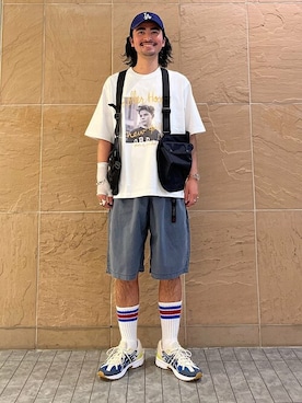 「アイテム（ベスト）」を使った、間さん（メンズ・175cm）の春コーディネート