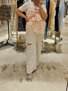 「アイテム（スウェットパンツ）」を使った、mjshizukaさん（レディース・152cm）の夏コーディネート