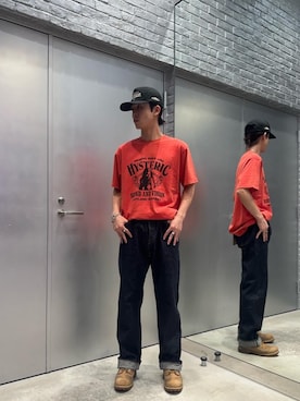 「HYSTERIC GLAMOUR（ヒステリックグラマー）のLADYLAND ACADEMY Tシャツ（Tシャツ/カットソー）」を使った、KOUHEIさん（メンズ・172cm）の夏コーディネート