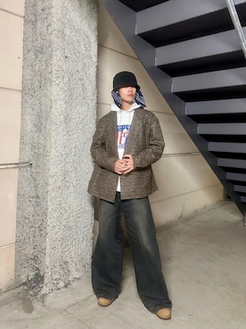 「アイテム（エコバッグ/サブバッグ）」を使った、KOUHEIさん（メンズ・172cm）の秋コーディネート