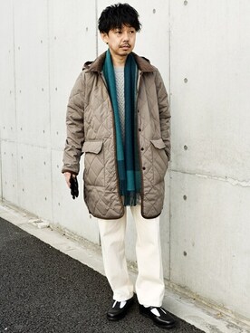 「SHIPS any（シップス エニィ）のアイテム（チノパンツ）」を使った、HAMADAさん（メンズ・166cm）の冬コーディネート