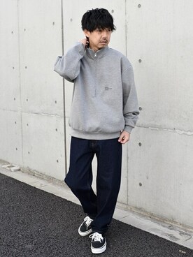 「SHIPS any（シップス エニィ）のアイテム（スウェット）」を使った、HAMADAさん（メンズ・166cm）の冬コーディネート