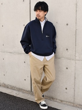「SHIPS any（シップス エニィ）のアイテム（スウェット）」を使った、HAMADAさん（メンズ・166cm）の冬コーディネート