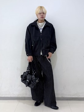 「WEGO（ウィゴー）のWEGO/【26年春夏新作】エクストラバギーデニムパンツ（デニムパンツ、その他）」を使った、WEGOさん（メンズ・180cm）の秋コーディネート