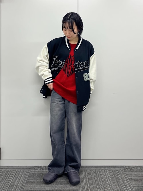 WEGO/【25年春夏新作】サガラワッペンスウェットスタジャン