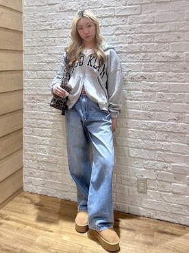 「アイテム（シューズ、イエロー系）」を使った、WEGOさん（レディース・161cm）の冬コーディネート