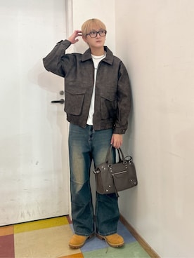 「アイテム（ボストンバッグ）」を使った、WEGOさん（メンズ・172cm）の秋コーディネート