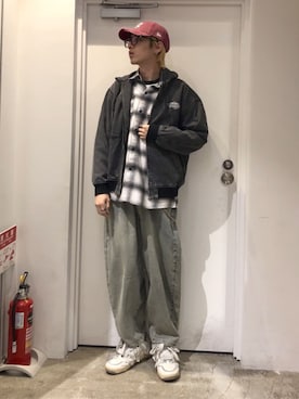 「アイテム（キャップ）」を使った、WEGOさん（メンズ・186cm）の秋コーディネート
