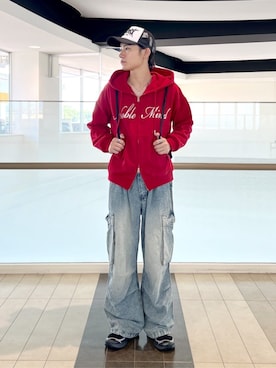 「アイテム（バックパック/リュック）」を使った、WEGOさん（メンズ・172cm）の秋コーディネート