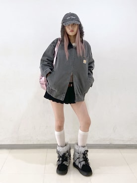 「アイテム（ブルゾン、グレー系）」を使った、WEGOさん（レディース・164cm）の秋コーディネート