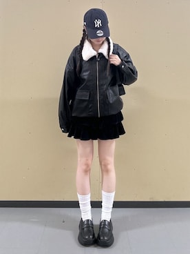 「ファーコート」｜「アイテム（ジャケット/アウター）」を使った、WEGOさん（レディース・163cm）の秋コーディネート