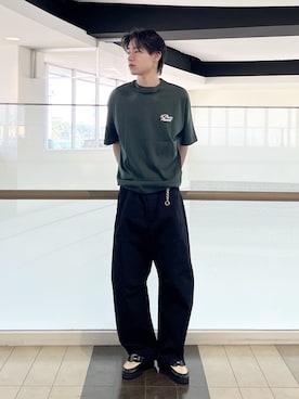 「WEGO（ウィゴー）のWEGO/【26年春新作】キーチャーム付きチノカーブパンツ（チノパンツ、ブラック系）」を使った、WEGOさん（レディース・160cm）の春コーディネート