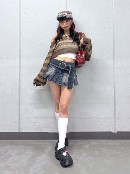 春デートにぴったり✨シンプルニットポロ パル PAL 【Chico】ボレロデザイン柄編みニット （blue(1