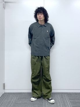 「アイテム（ポロシャツ）」を使った、WEGOさん（メンズ・175cm）の秋コーディネート