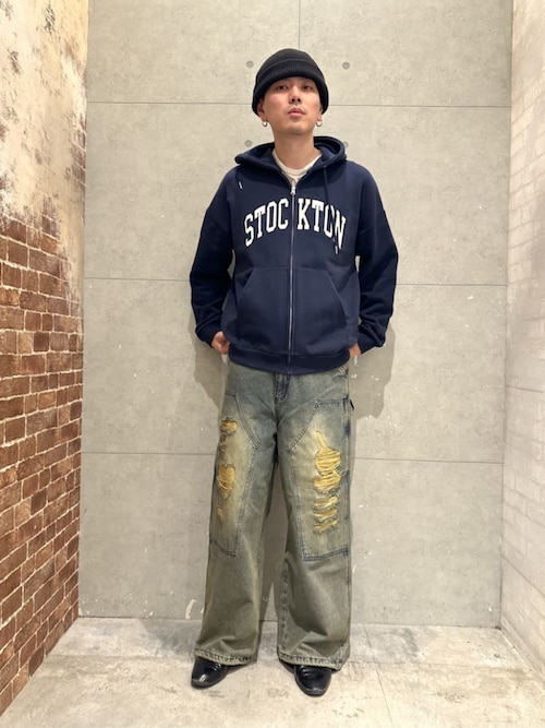 WEGO/【25年春夏新作】ダブルニーダメージデニムパンツ