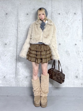 「アイテム（イヤーマフ）」を使った、WEGOさん（レディース・160cm）の秋コーディネート