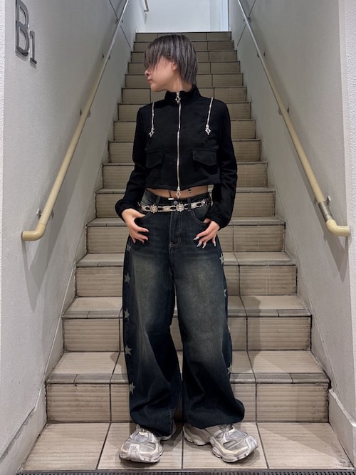 クロップドショルダーZIPブルゾン