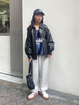 「韓国コーデ」｜「アイテム（スウェットパンツ）」を使った、WEGOさん（レディース・157cm）の秋コーディネート