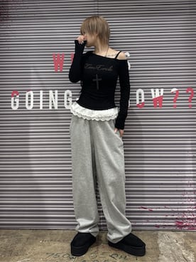 「アイテム（スウェットパンツ）」を使った、WEGOさん（レディース・158cm）の秋コーディネート