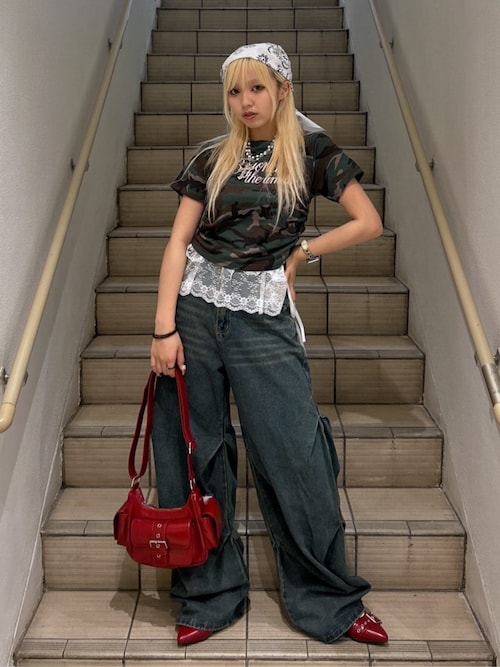 セール】DISPARK/ドロストコードフレアデニム（デニムパンツ