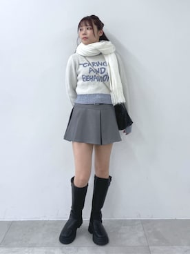 「マフラーコーデ」｜「アイテム（ブーツ）」を使った、WEGOさん（レディース・153cm）の秋コーディネート