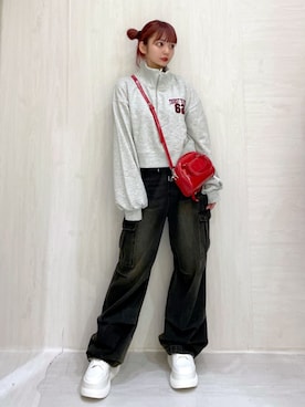 「WEGO（ウィゴー）のWEGO/厚底プラットフォームスニーカー（スニーカー）」を使った、WEGOさん（レディース・149cm）の秋コーディネート