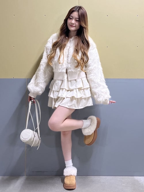 WEGO/【25年秋冬新作】フェイクファーショートブルゾン