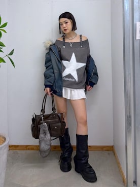 「Figments（フィグメンツ）のアイテム」を使った、WEGOさん（レディース・167cm）の冬コーディネート