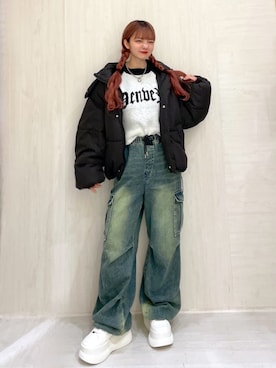 「WEGO（ウィゴー）のWEGO/厚底プラットフォームスニーカー（スニーカー）」を使った、WEGOさん（レディース・149cm）の秋コーディネート