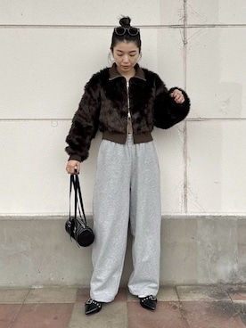 「アイテム（スウェットパンツ）」を使った、WEGOさん（レディース・160cm）の秋コーディネート