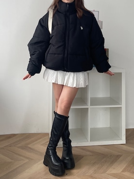 「アイテム（ダウンジャケット/コート）」を使った、WEGOさん（レディース・155cm）の秋コーディネート