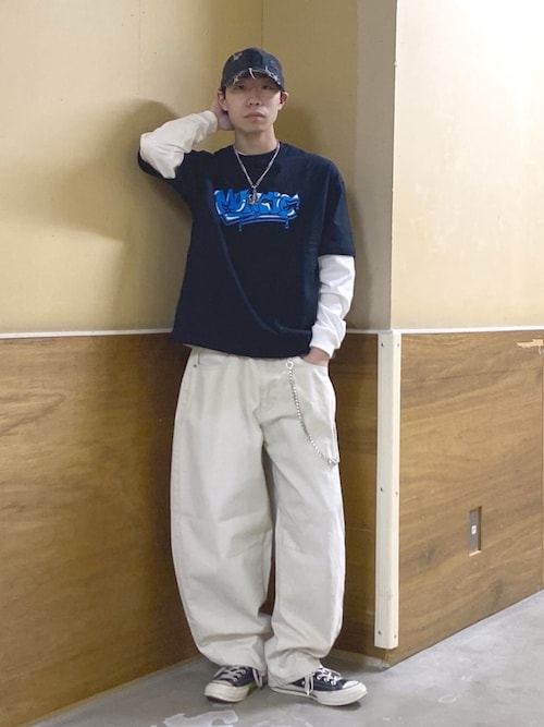 「WEGO（ウィゴー）のWEGO/【26年春新作】アソートグラフィックBIG Tシャツ（Tシャツ/カットソー）」を使った、WEGOさん（メンズ・172cm）の春コーディネート