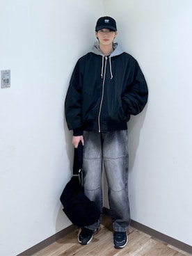 「アイテム（MA-1）」を使った、WEGOさん（メンズ・175cm）の冬コーディネート