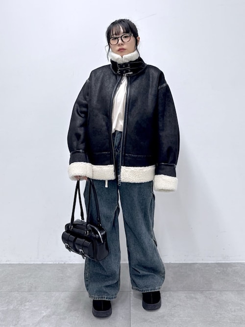 WEGO/【25年秋冬新作】ベルト2ポケットデザインボストンバッグ