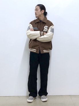 「アイテム（スタジャン）」を使った、WEGOさん（メンズ・167cm）の秋コーディネート