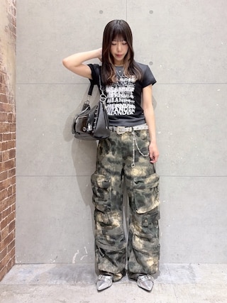 「Figments（フィグメンツ）のカモフラユーティリティカーゴパンツ（カーゴパンツ）」を使った、WEGOさん（メンズ・153cm）の夏コーディネート