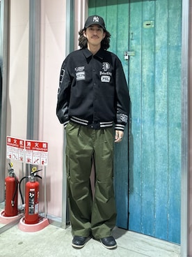 「アイテム（スタジャン）」を使った、WEGOさん（メンズ・183cm）の秋コーディネート