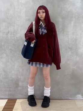 「アイテム（蝶ネクタイ）」を使った、WEGOさん（レディース・145cm）の秋コーディネート