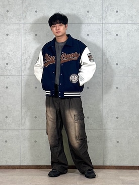「アイテム（スタジャン）」を使った、WEGOさん（メンズ・174cm）の秋コーディネート