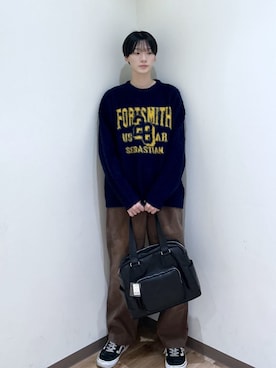 「アイテム（ボストンバッグ）」を使った、WEGOさん（メンズ・175cm）の冬コーディネート