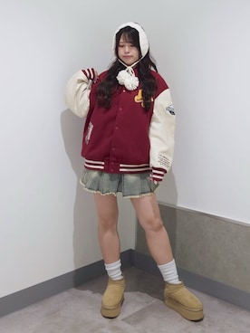 「アイテム（スタジャン）」を使った、WEGOさん（レディース・156cm）の秋コーディネート