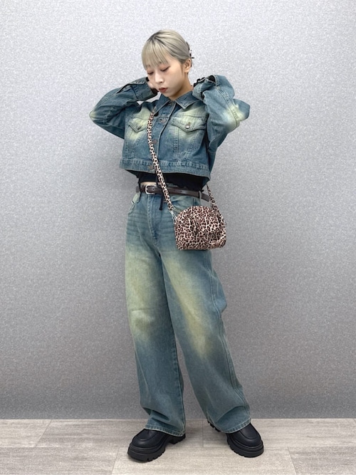 ビンテージウォッシュ デニムジャケット 春秋 韓国系 お洒落 セール】WEGO/【25年春夏新作】ヴィンテージウォッシュショート
