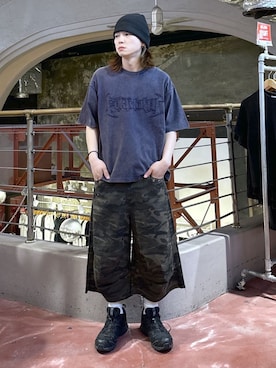 「WEGO（ウィゴー）のWEGO/【26年春夏新作】ブリーチダメージアップリケT（Tシャツ/カットソー、ブルー系）」を使った、WEGOさん（レディース・160cm）の春コーディネート