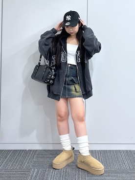 「アイテム（デニムスカート）」を使った、WEGOさん（レディース・147cm）の秋コーディネート