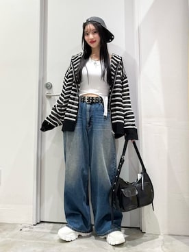 「Figments（フィグメンツ）のアイテム（トップス）」を使った、WEGOさん（レディース・159cm）の春コーディネート