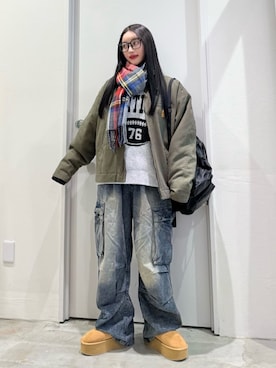 「WEGO（ウィゴー）のアイテム（ブルゾン）」を使った、WEGOさん（レディース・159cm）の秋コーディネート