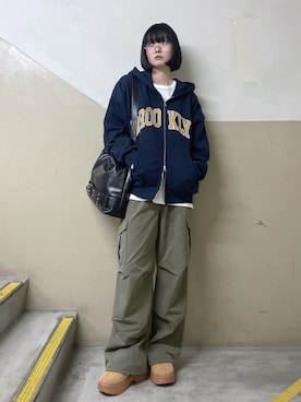 「アイテム（パーカー）」を使った、WEGOさん（レディース・164cm）の秋コーディネート